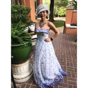 Dress evening gown, floral print